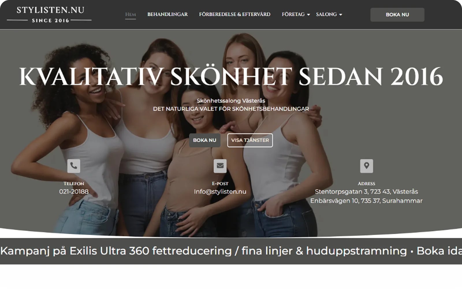 Stylisten Skönhetssalong – Beauty Salon Website