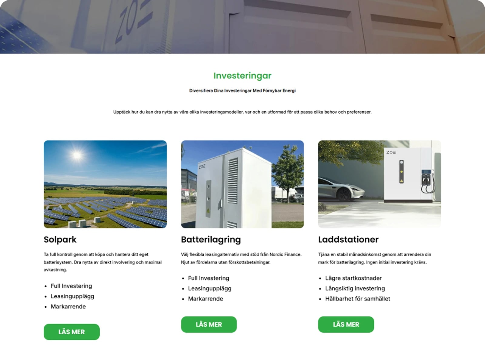 Nordeway AB – Renewable Energy & Battery Storage Solutions Website — gallery image 3